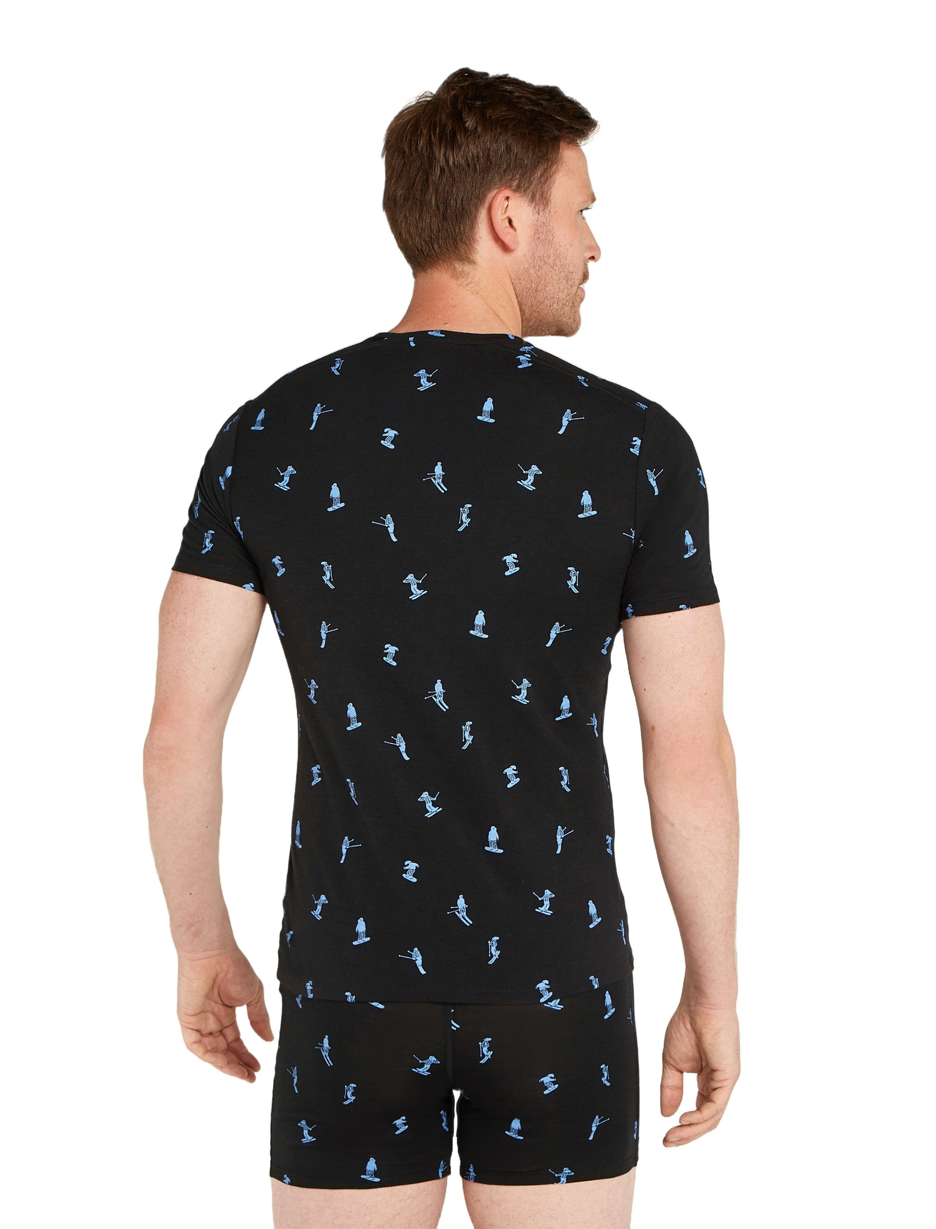 Men's 150 Anatomica Short-Sleeve Base Layer Top - Ski Day / Black - Image 3