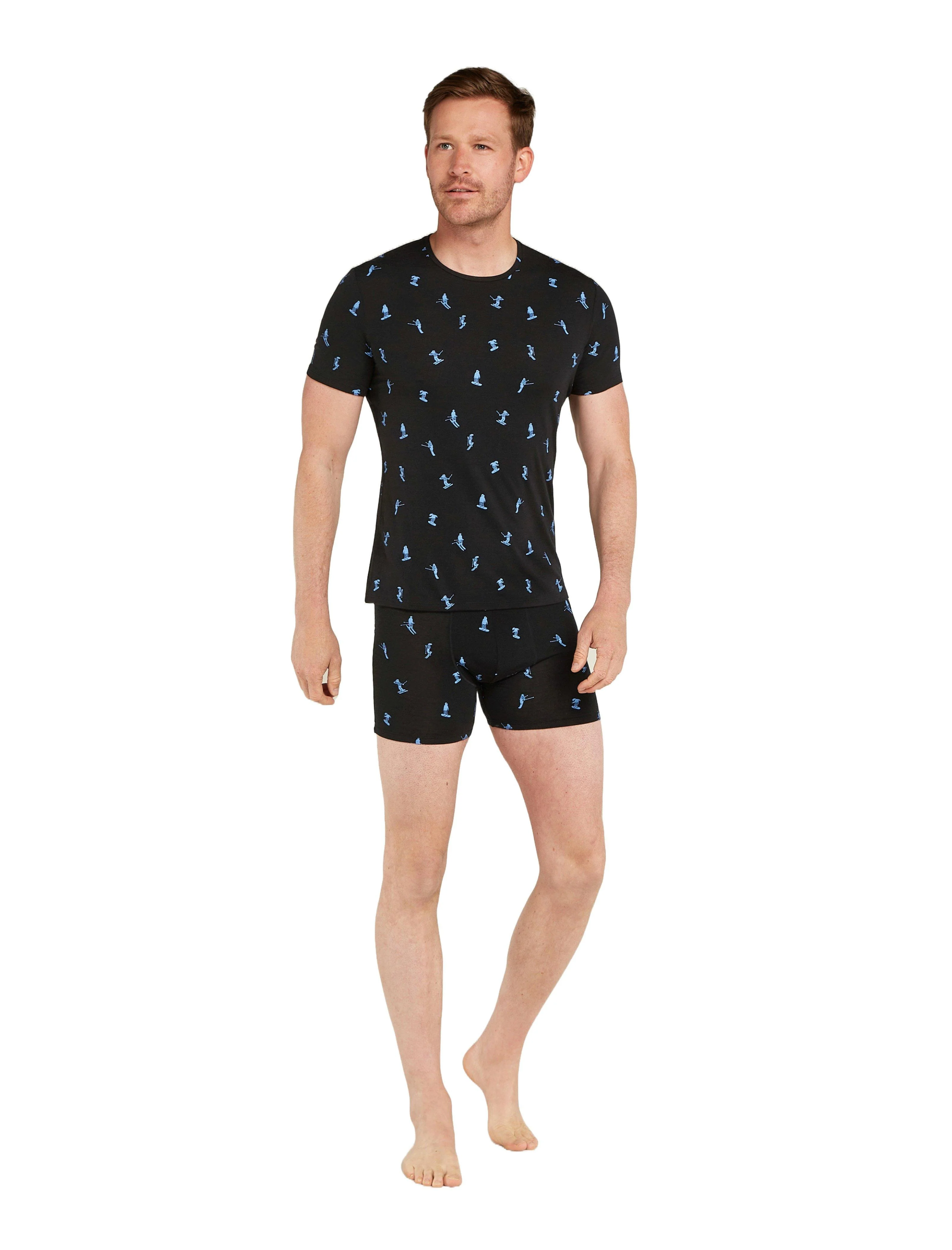 Men's 150 Anatomica Short-Sleeve Base Layer Top - Ski Day / Black - Image 6