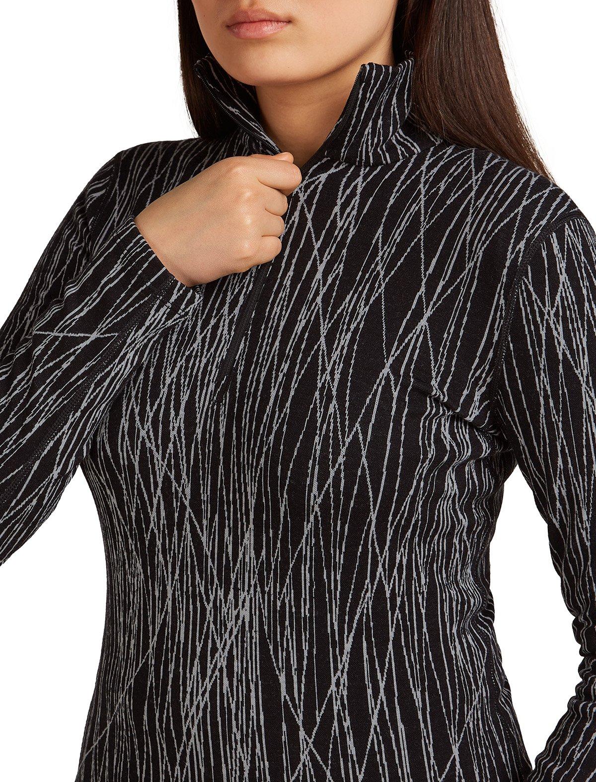 Women's Merino Vertex 260 Long-Sleeve 1/2 Zip Thermal Top - Delta Lines / Black - Image 4