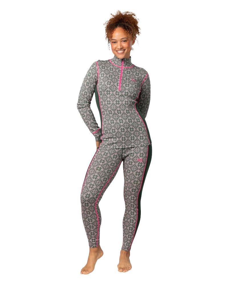 Women's Rose 1/2 Zip Base Layer Top - Green - Image 5