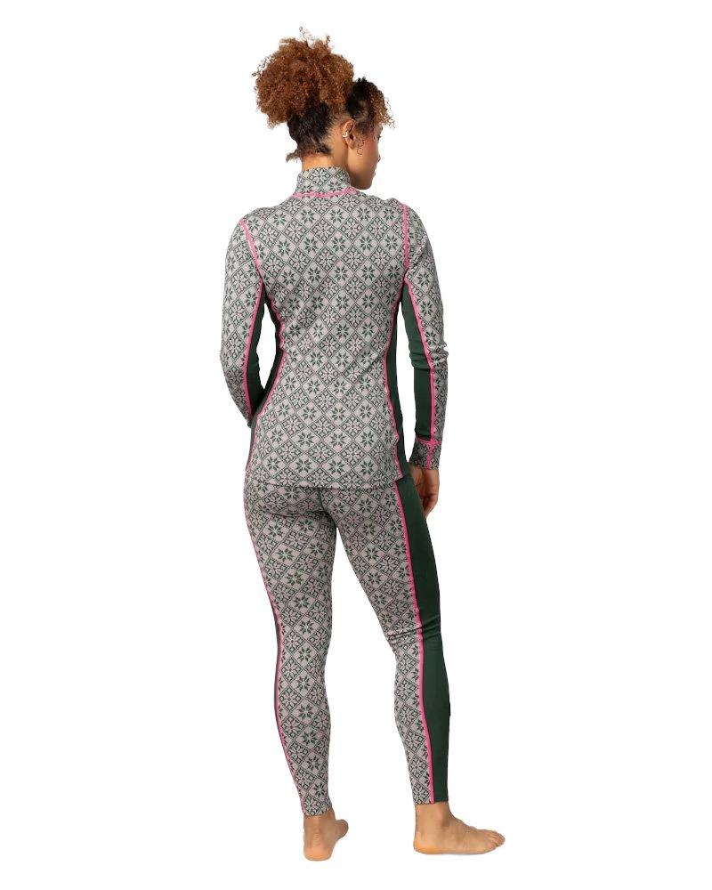 Women's Rose 1/2 Zip Base Layer Top - Green - Image 6