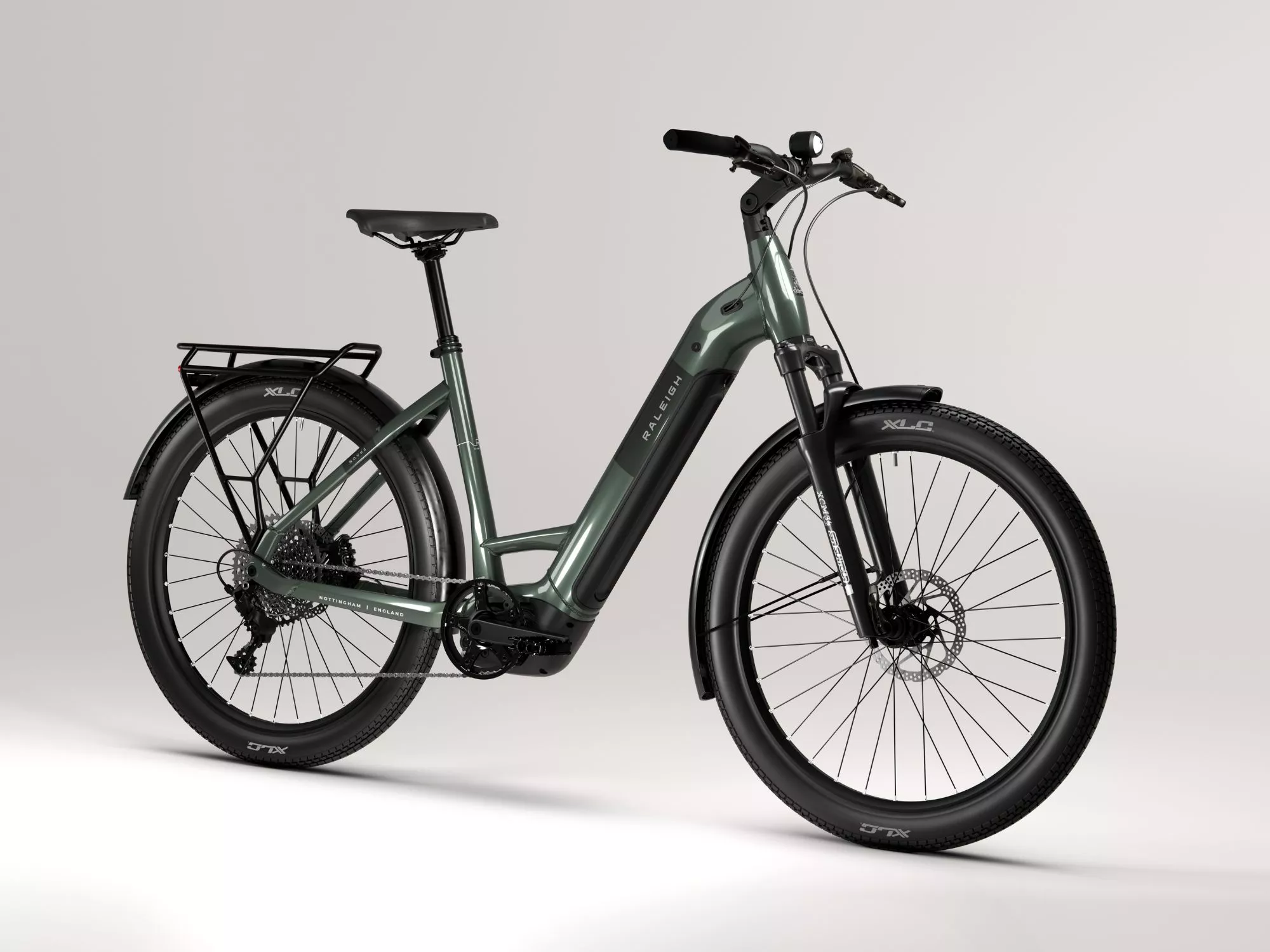 Novus Plus Low Step Derailleur Hybrid E-Bike - Green - Image 3